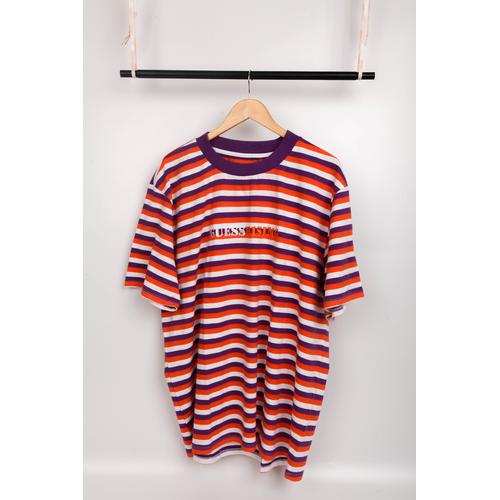 GUESS X 88 RISING TEE PURPLE STRIPE 