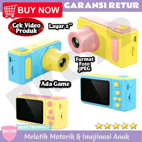 Foto Produk E73 Mainan Anak Perempuan Camera Kamera Foto Hadiah Kado Anak Murah - Kuning Biru dari BKC99