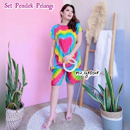 Foto Produk SET CELANA PENDEK # BAJU BALI PELANGI dari Mukena Bali - Vina Mode