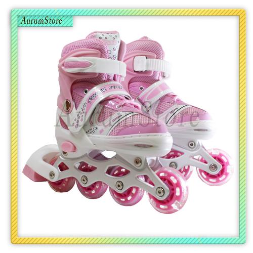 Foto Produk Sepatu Roda Anak / Inline Skate Anak FREE BAUT BAJAJ - Biru, XS dari Aurumstoree