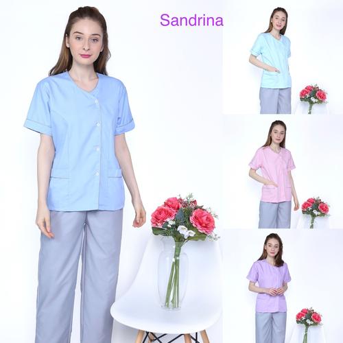 Foto Produk Baju seragam suster/ Baju nanny/ Seragam klinim (two tone grey) - Biru, S dari KidsGallery