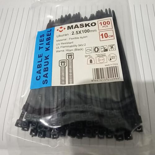 Foto Produk Kabel Ties 10cm / 15cm / 20cm / 25cm / 30cm/40cm/50cm isi 100 Tis. - Hitam, 2.5 x 100mm dari Oktha Store