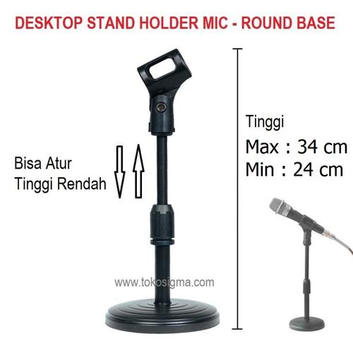 Jual Desktop Stand Holder Microphone Round Base Mic Stand Meja Atur ...