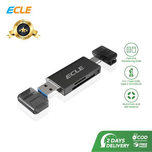 Foto Produk ECLE Card Reader OTG USB 3.0 Port Type C Micro SD Portable Multifungsi dari ECLE Official Store