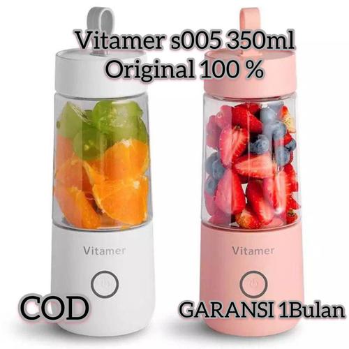 Foto Produk VITAMER BLENDER PORTABLE 350 ml JUICER CUP MINI RECHARGEABLE - Merah Muda dari kairos-olshop