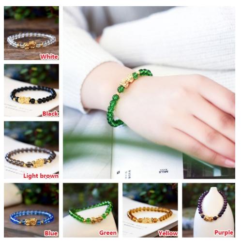 Gelang Pixiu bahan batu kristal obsidian manik kecil 6mm Biru di Triwindu  Shop_new Tokopedia