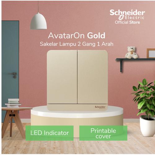 Foto Produk Schneider Electric AvatarOn Saklar Lampu Gold - 2 Gang 1 Arah dari Schneider Electric Home