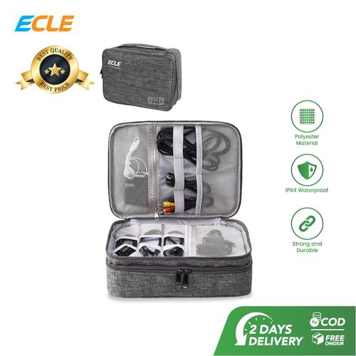 Foto Produk ECLE Storage Bag Waterproof Tas Aksesoris Gadget Portable Multifungsi - Abu-abu dari ECLE Official Store