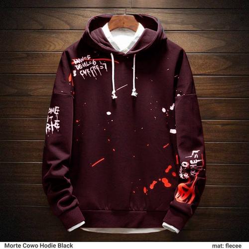Foto Produk GARAF ABSTRAK SWEATER HOODIE PRIA JUMPER POLOS VARIASI SELETING SABLON - MAROON, XL dari Garaf Official