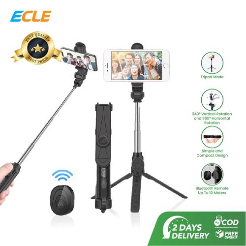 Foto Produk ECLE Selfie Stick Bluetooth Remote Tongsis/ Tripod/ Tomsis 3in1 Black dari ECLE Official Store