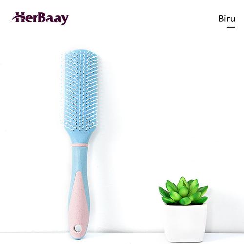 Foto Produk Herbaay Hair Brush Sisir Semua Jenis Rambut Anti Kusut dan Pijat Kepal - Biru dari HerBaay official Store