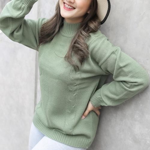 mint green turtleneck sweater