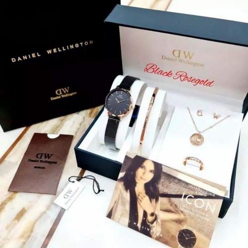 Foto Produk BEST SELLER !! Jam Tangan Wanita DW W3388 Paket Box Original + Fullset - BLACK ROSEGOLD dari Mitra Pertama