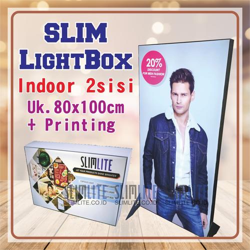 Gambar Slim Light Box 80x100cm Indoor 2 Sisi - LED Neon Box Display dari SLIMLITE Kota Surabaya Tokopedia