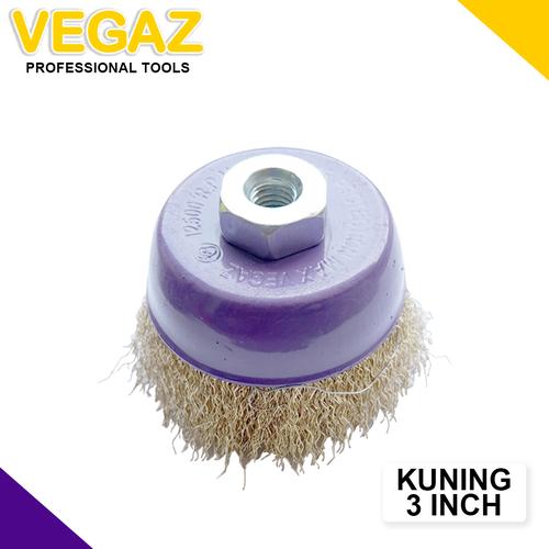 Foto Produk VEGAZ - Sikat Mangkok Kawat Kuning Cup Brush Polishing Wheel 3 Inch dari Vegaz-Tools