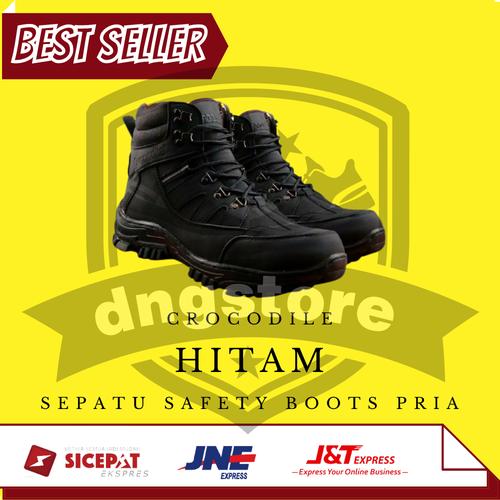 Foto Produk Crocodile Sepatu Safety Boots Pria Armour Delta Ujung Besi Tracking - Hitam, 39 dari D&G Store