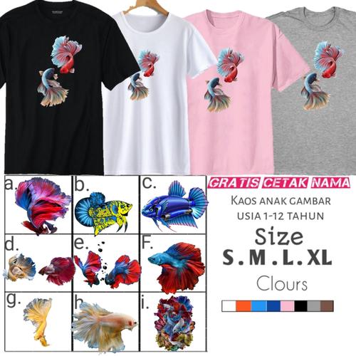 Jual Kaos Anak Ikan Cupang Baju Anak Gambar Kartun Free Cetak Nama Abu Misty M Kab Bandung Barat Arc Amira Raiha Colection Tokopedia