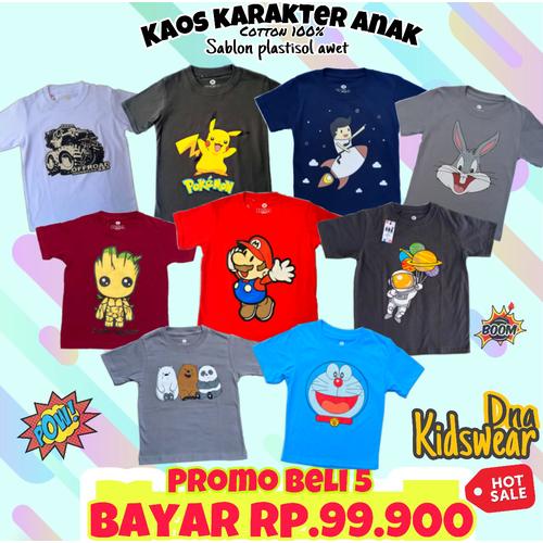 Foto Produk Grosir Baju Kaos Anak Cotton Combed 30s Asli Distro Kualitas Export - S dari Crocokids Store