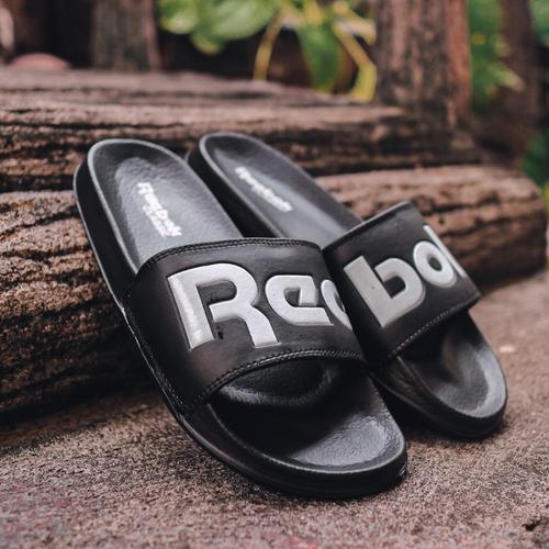 Jual SENDAL REEBOK SLIDES BLACK WHITE 