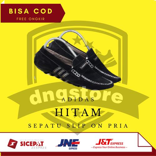 Foto Produk Sepatu Formal Pria Slip On Adidas Uno Casual Slop Kulit Suede Murah - Hitam, 39 dari D&G Store