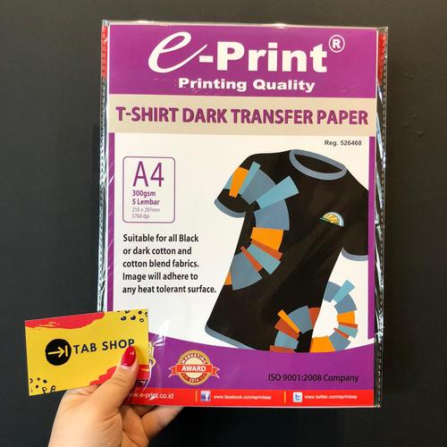 Jual EPRINT DARK T SHIRT TRANSFER PAPER KERTAS FOTO Kota