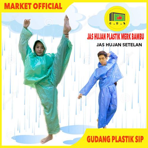 Foto Produk Jas Hujan Plastik LDPE jaket Celana Setelan Bambu Tebal Murah dari Gudang Plastik SIP