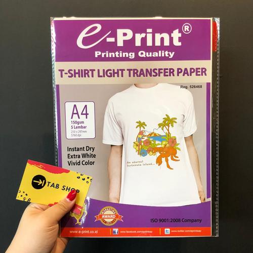 Jual EPRINT LIGHT T SHIRT TRANSFER PAPER Jakarta Barat Tab shop