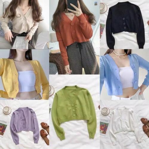 Foto Produk Bailey Cardy / Cardigan Rajut Wanita / Cardy Crop / Cardigan Wanita - Cream dari GrosirPakaianRajut