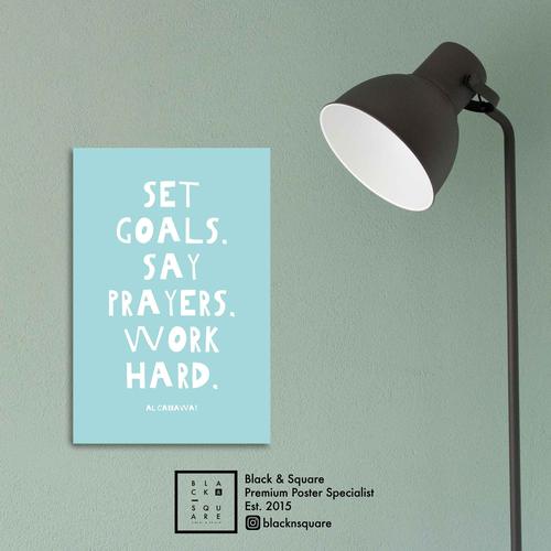 Borderless Quotes Jual Premium Poster - Quotes Set Goals Work Hard - Borderless Frame ...