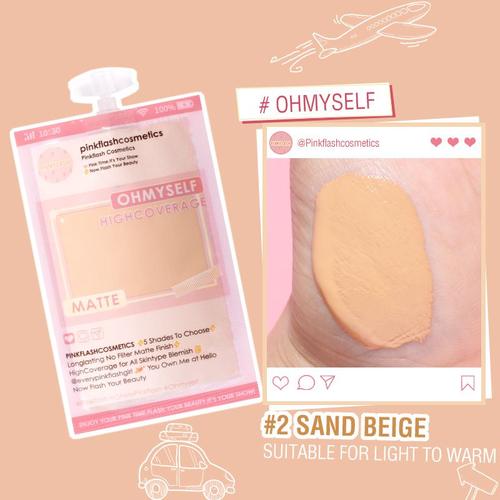 Foto Produk PINKFLASH MINI FOUNDATION / LASTING MATTE MINI FOUNDATION PF-F05 - #2 SAND BEIGE dari BEAUTIFUL SHOP 2