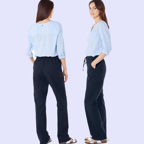 Tchibo301 Linen Trousers DARKBLUE - 46 