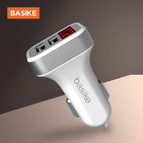 Foto Produk BASIKE Car Charger Dual USB output LED digital display 5V/2.1A - BSK-UT01P dari Basike Official Store
