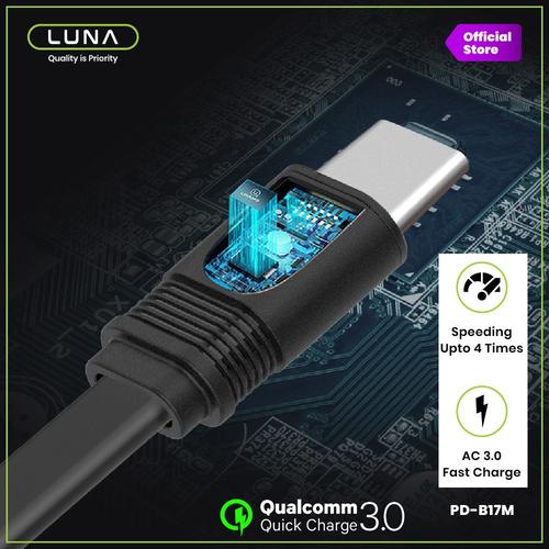 Foto Produk Luna Kabel Data Cable Micro USB Type C Fast Charging 3A VOOC B17 - Model Micro USB, Putih dari Luna Life