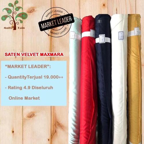 Foto Produk Bahan Multi Kain Satin saten Velvet Lux Polos Meteran soft dan tebal - 3601 hitam dari multi kain
