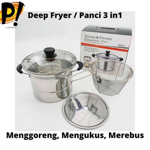 Foto Produk Deep Fryer 22 cm Multifungsi 3 in 1 - Stainless dari Cellis Houseware