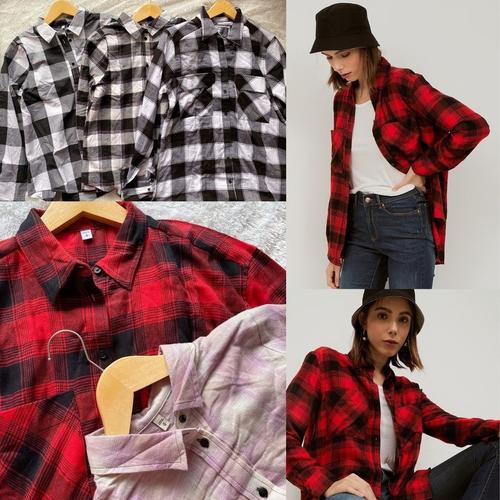 Jual EXPRESS Boyfriend Flannel Shirt 