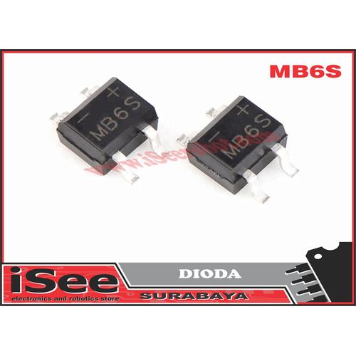 Foto Produk MB6S DIODA 600V 0.5A SOP-4 SMD rectifier diode bridge mb6s dari iSee
