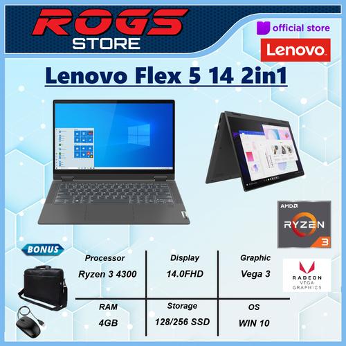 Foto Produk Lenovo Flex 5 14 2in1 Touch Ryzen 3 4300 4GB 128ssd W10 14.0FHD - 128gb dari ROGS STORE