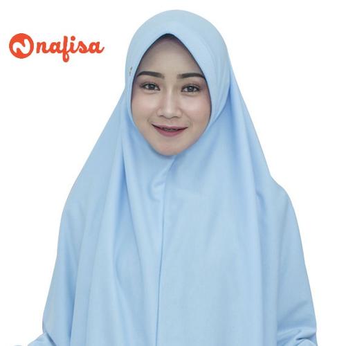 Foto Produk Nafisa Asha New Colour Size M | Hijab Kaos Premium | Jilbab Instan - Baby Blue dari Nafisa