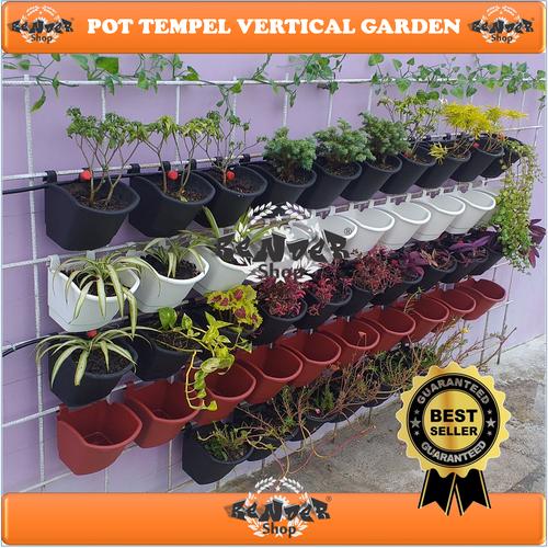 Jual Pot Tempel Hitam / Pot Dinding / Vertical Garden / Bunga / Tanaman