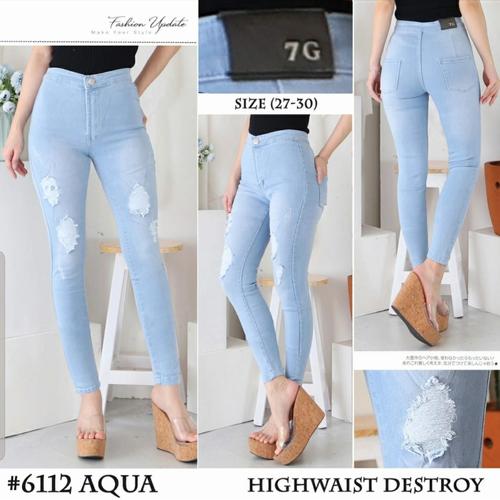 celana jeans high waist wanita stretch 