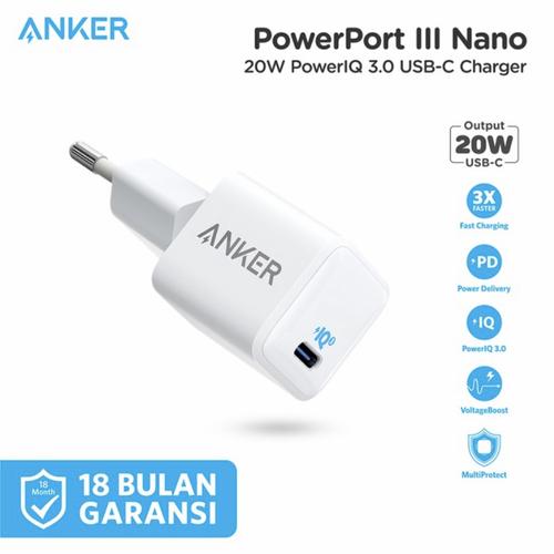 Foto Produk Anker Powerport III Nano - Wall Charger 20W PD - A2633 - Garansi Resmi dari ZTH Official