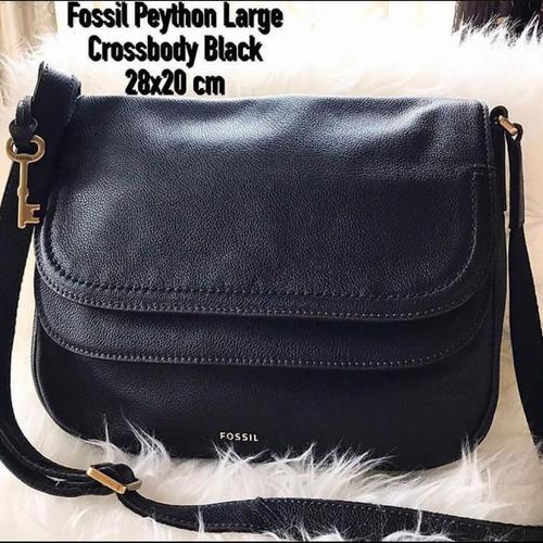fossil peyton large crossbody black tas 