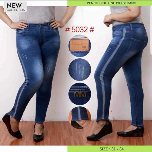 Jual jeans wanita pencil side line 