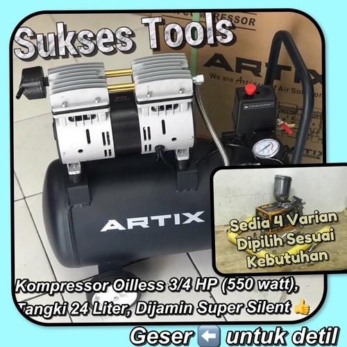 Foto Produk Artix OA 0724 OA0724 Kompressor Oilless Kompressor Silent 3/4 HP 24 L dari Sukses Tools