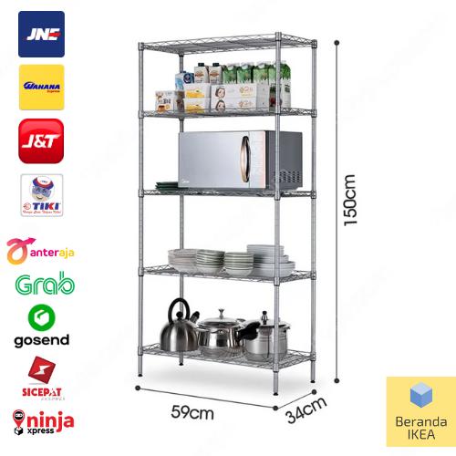 Jual KRISBOW RAK BESI SERBAGUNA 5 TINGKAT / RAK SUSUN WIRE SHELVING