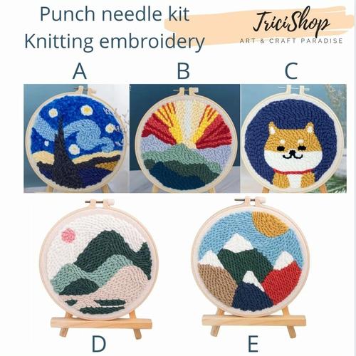 Jual DIY embroidery punch needle kit hoop - Japan Art - sea tower ...