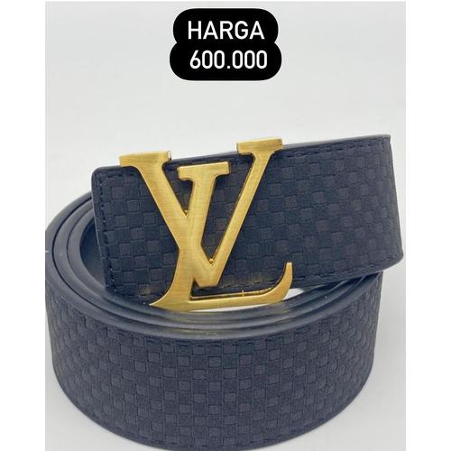 Jual belt louis vuitton gold logo 