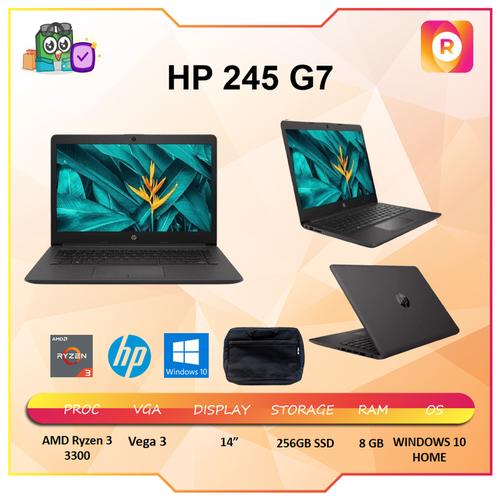 Foto Produk HP 245 G7 Ryzen 3 3300 8GB 256ssd Vega3 W10 14.0 Black - BLACK dari royalltech