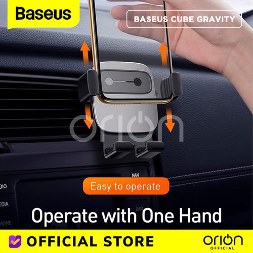 Foto Produk Baseus Car Holder Phone Air Vent Dudukan HP Mobil GPS Cube Gravity - Hitam dari ORION Official